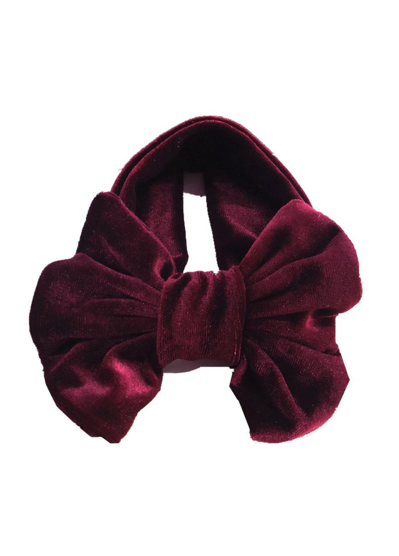 Повязка мягкая с бантом (Темно-красный One Size) (6104) Qoopixie (341321673)