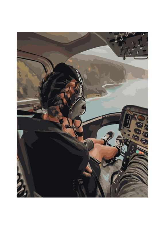 Картина за номерами для дівчаток 8+ Дівчина-пілотка з косичками акрилова для творчості см Strateg (362431934)