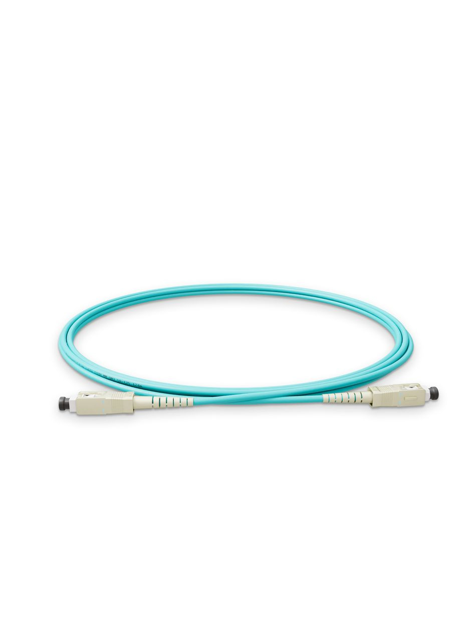 Патч-корд оптический SC/UPC-SC/UPC Бирюзовый LSZH, Multimode OM3 (MM), Simplex, 2мм - 1 м NanoConnect (299337781)