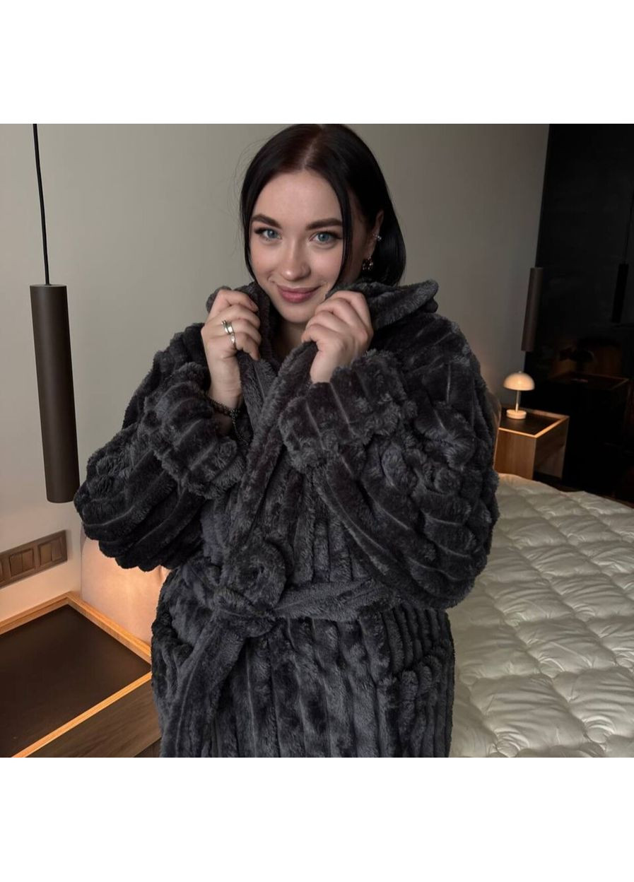 Халат унисекс Шарпей плюшевый 46-48 р серый HS1 Ananasko (355873190)