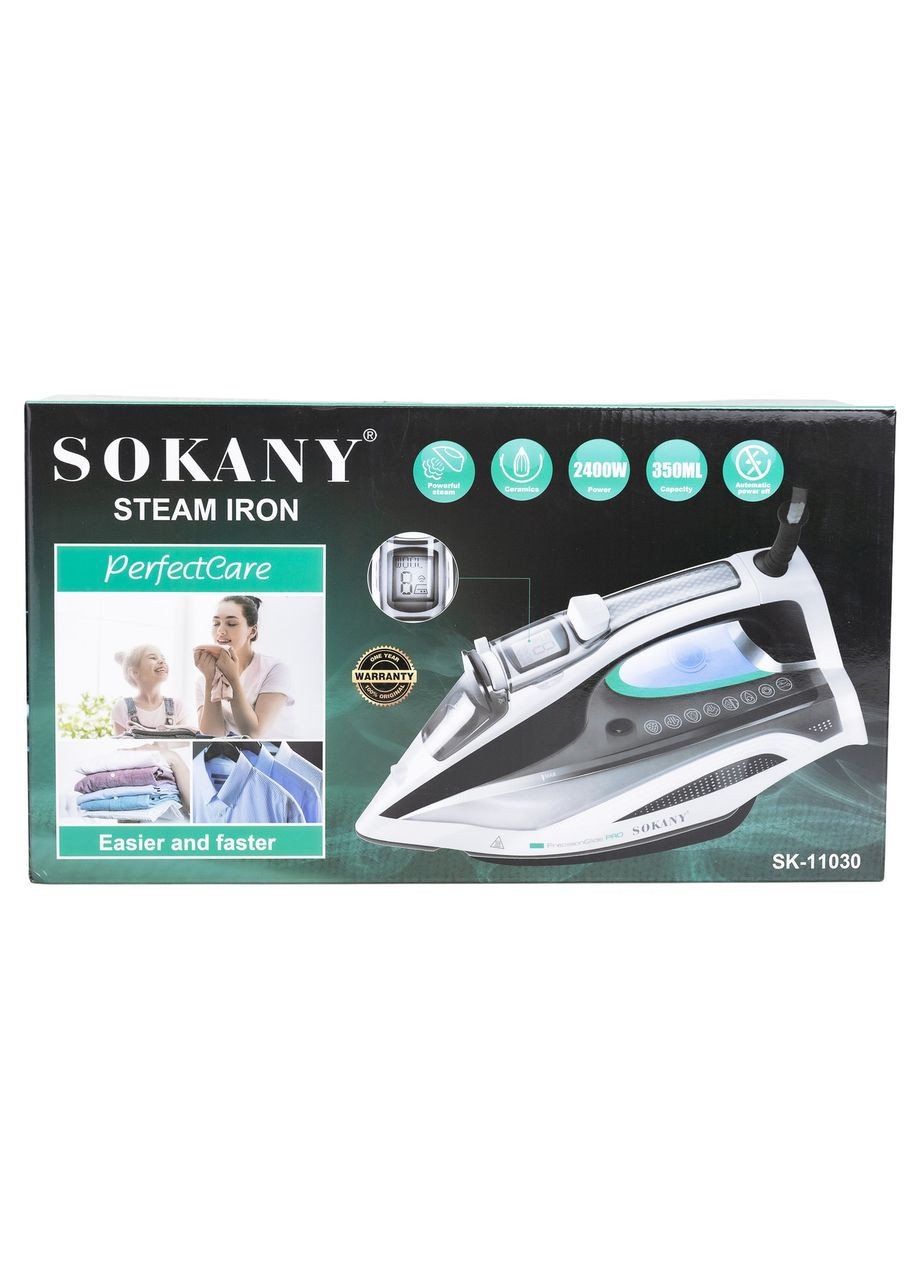 Утюг паровой ручной с автоотключением ручной профессиональный для одежды 2400 Вт Sokany (322456146)