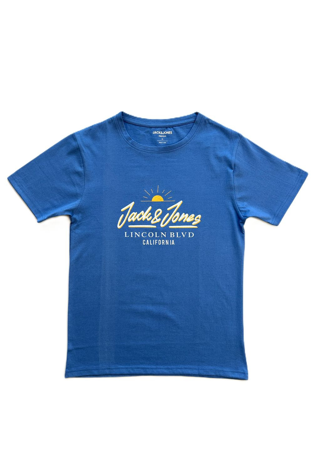 Синя демісезонна футболка jack&jones 12217167-1 lincon california синя Jack & Jones