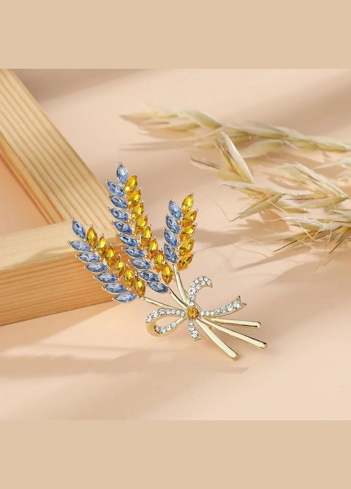 Брошь пшеница золотистая, три колоски, колосок, брошка символ Украины No Brand (289534172)