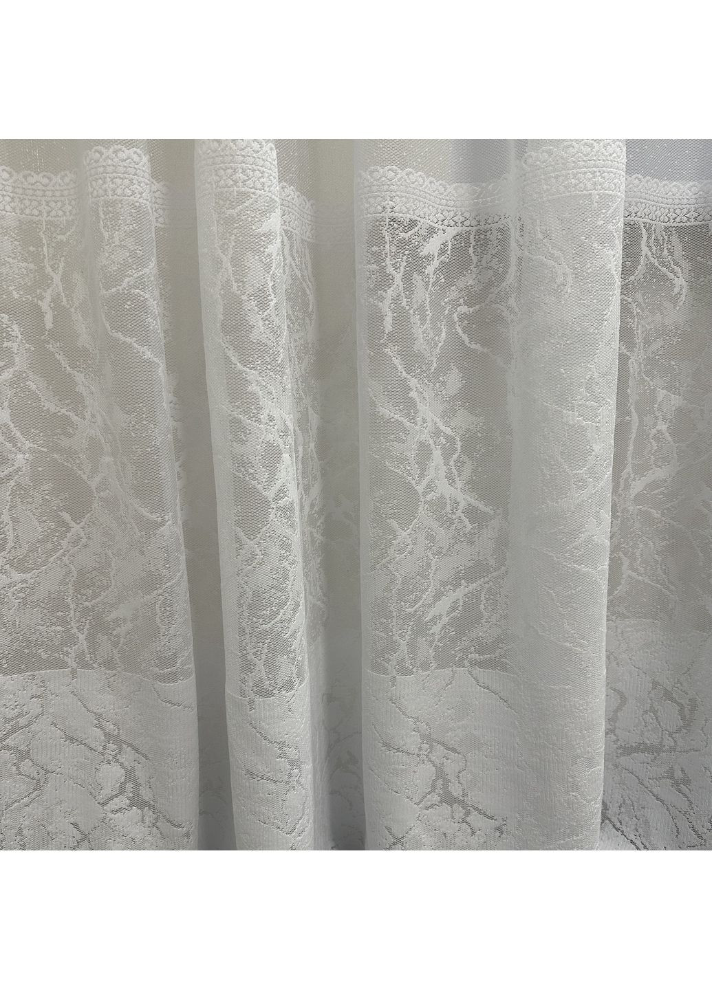 Красивый тюль белого цвета размер 500х270 см. Качественный жаккардовый тюль с рисунком No Brand (331020760)
