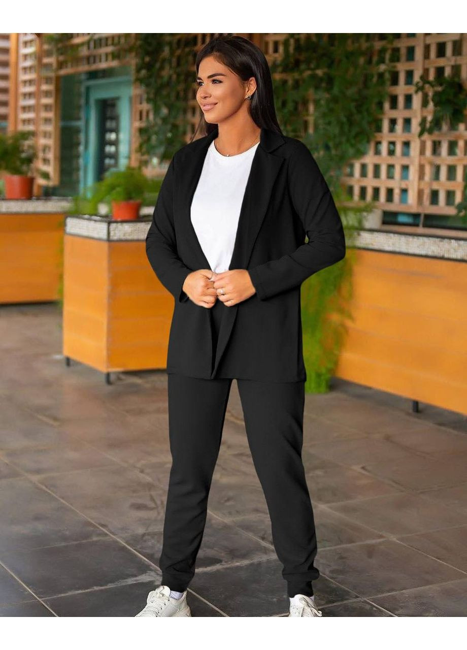 Женский костюм двойка: пиджак прямого кроя и брюки с высокой посадкой. MonCher (357233572)