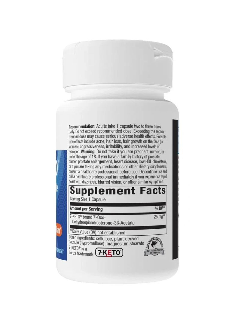 7-Кето ДГЭА метаболит 7-KETO DHEA Metabolite 25 мг 60 веганских капсул Nature's Way (361114843)