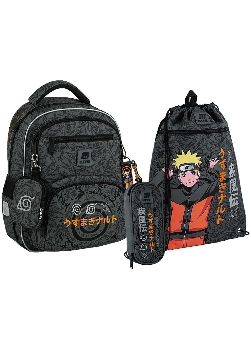 Набор для школы Education Naruto Shippuden SET_NR25-773M (рюкзак, пенал, сумка) Kite (385422138)