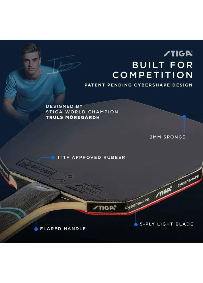 Ракетка для настільного тенісу Cybershape Future 3 Star FL (1213-0304-35) Stiga (323090997)