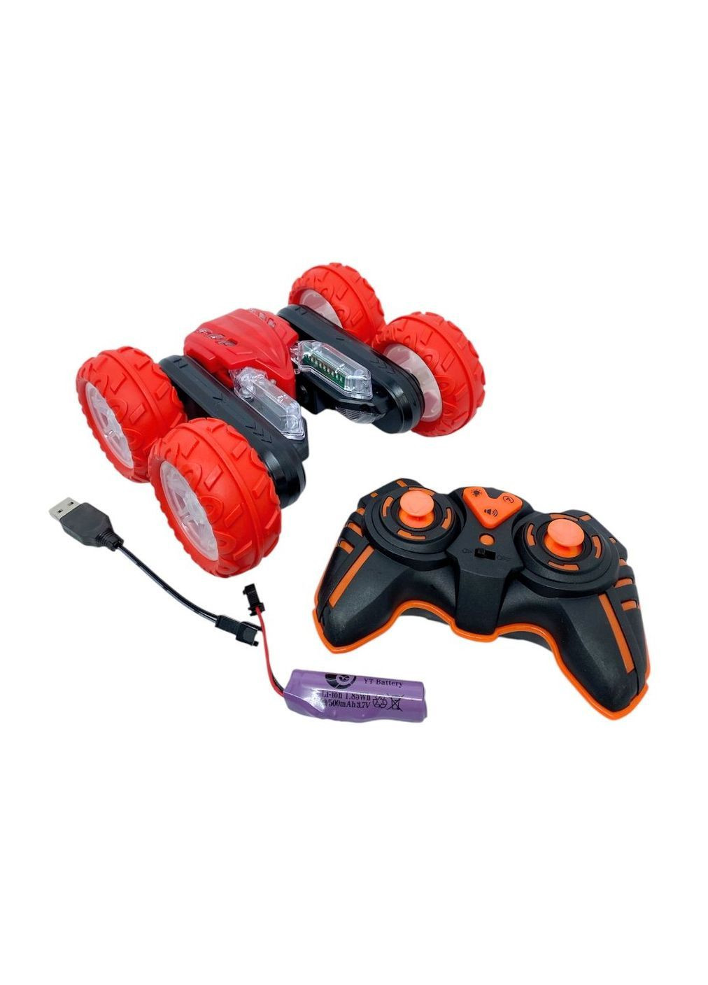 Машинка трюкова радіокерована всюдихід 360 пульт дистанційного керування перевертун світло звук ефекти червона No Brand (365309667)