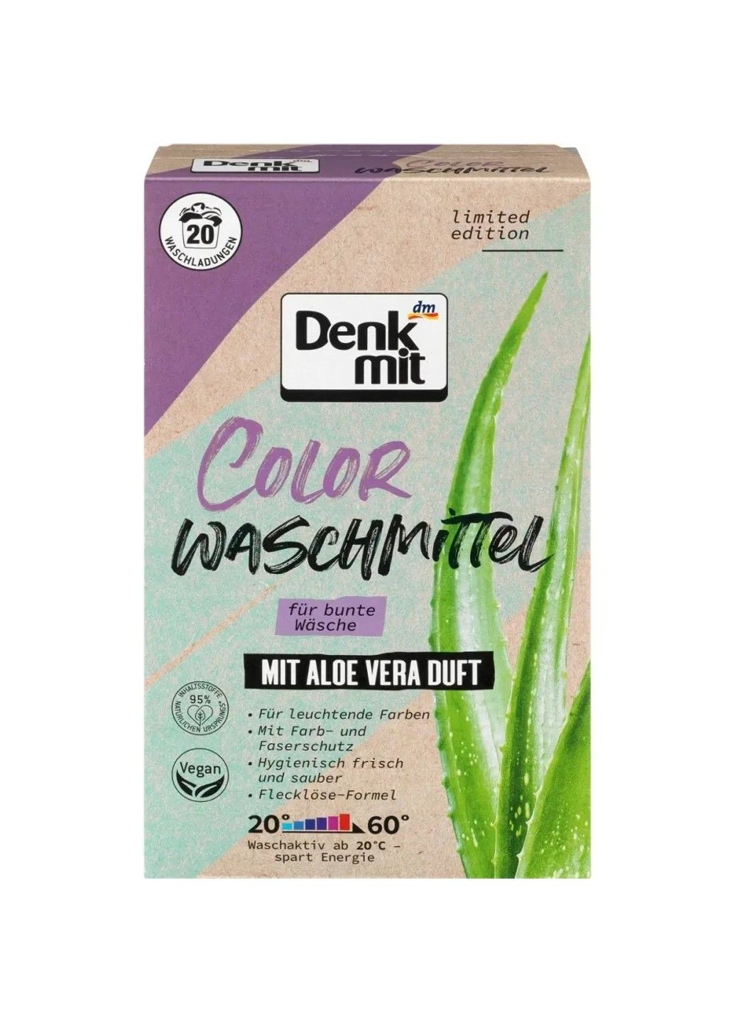 Стиральный порошок Colorwaschmittel Aloe Vera 1.3 кг 20 циклов стирки Denkmit (336547285)