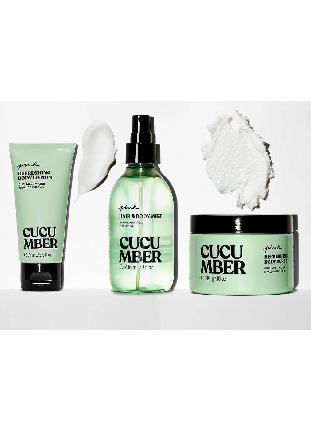 Набір Pink Cucumber (лосьйон 75 мл + спрей 236 мл + скраб 283 г) Victoria's Secret (366880143)