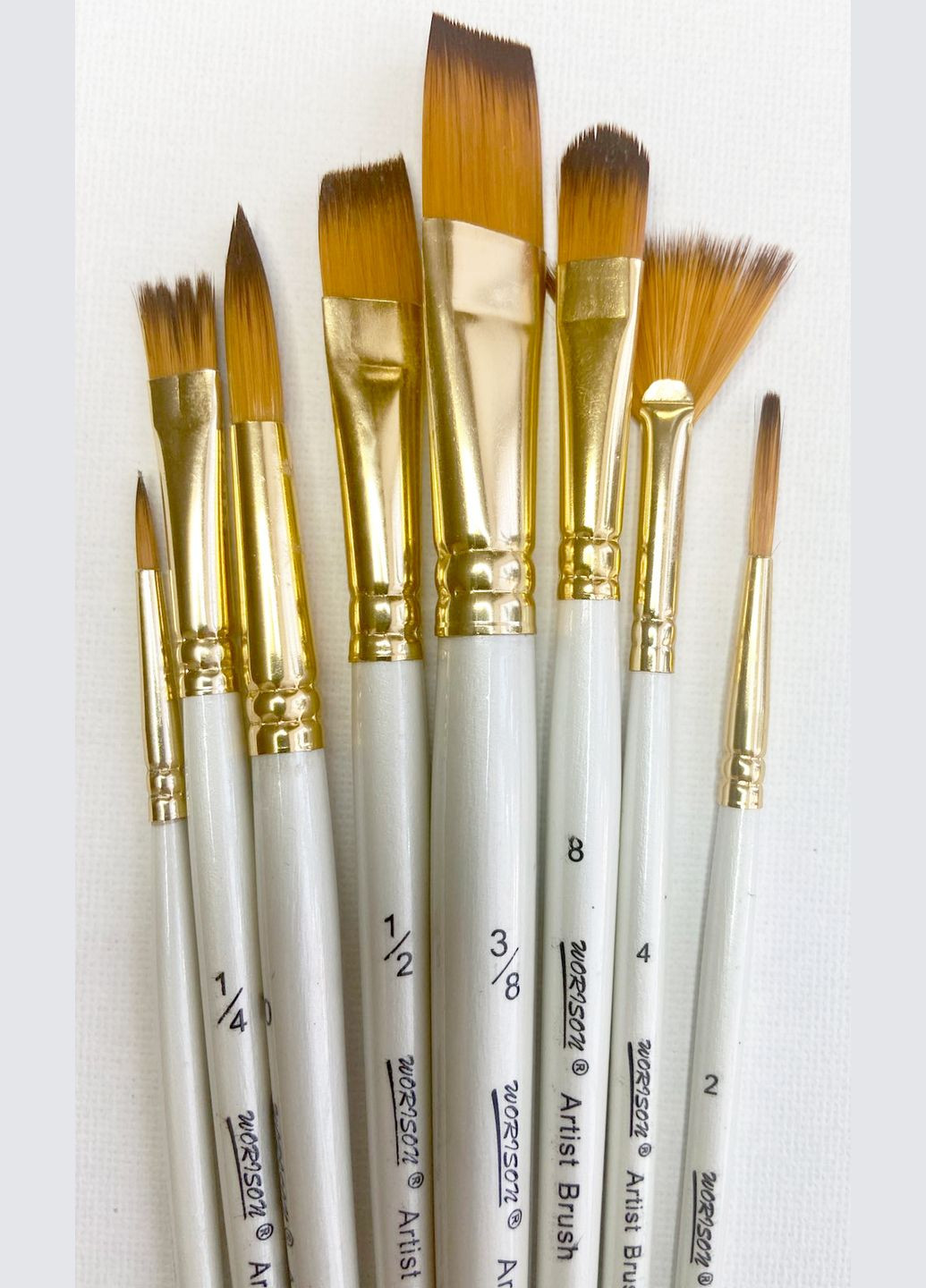 Набір художніх пензлів для малювання різної форми 8 штук Worison (322650341)