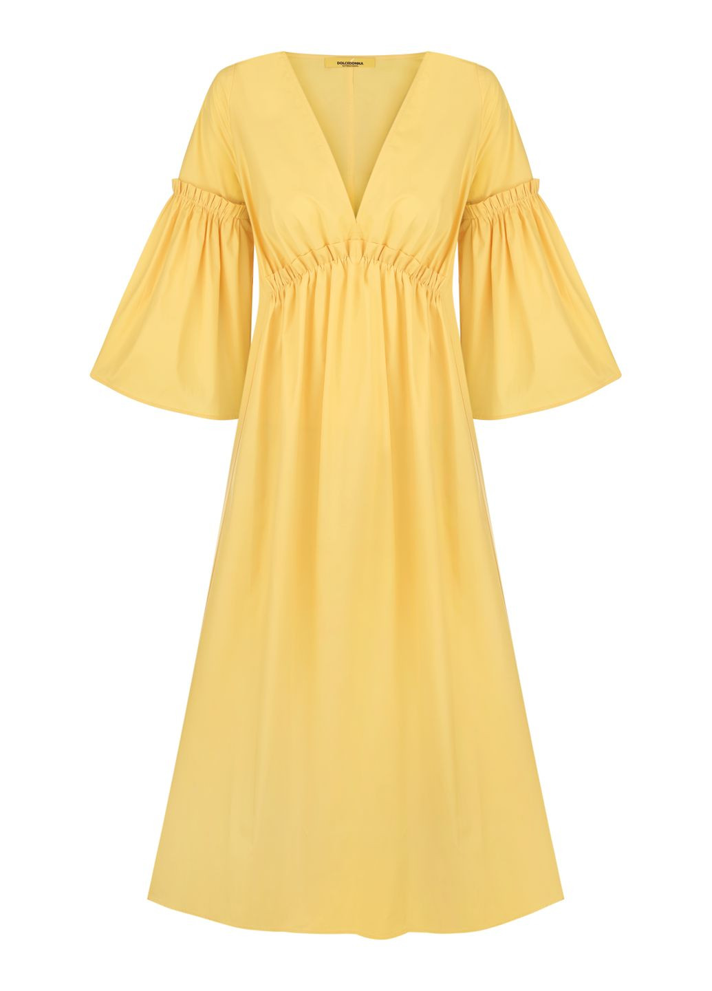 Желтое солнечное платье с хлопка марлен Dolcedonna