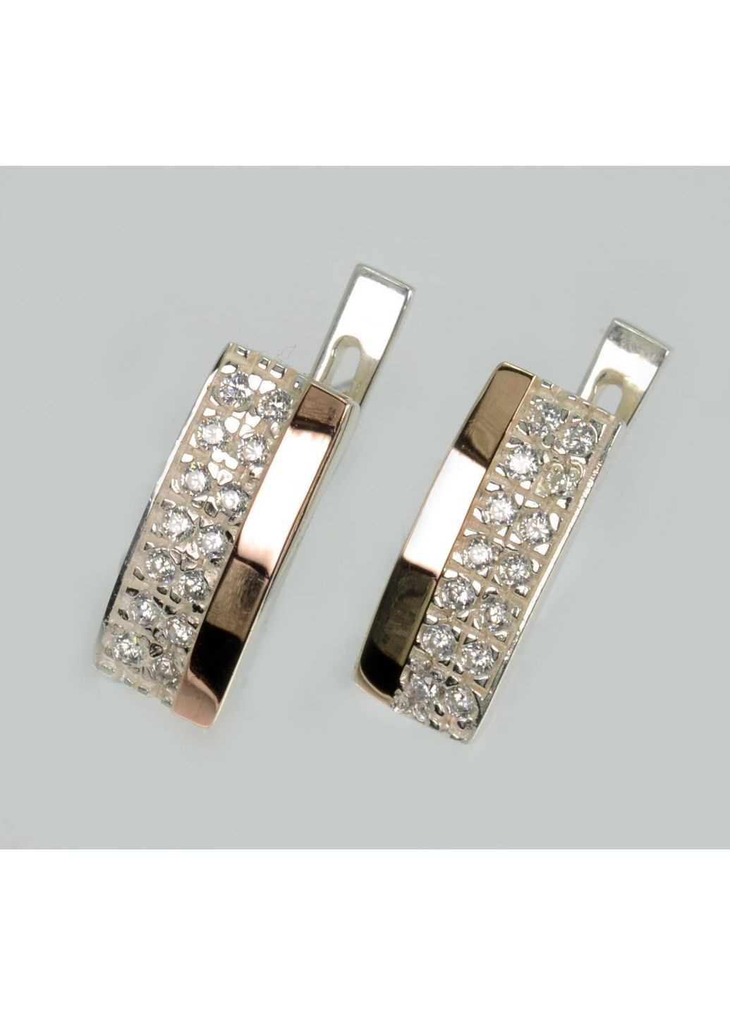 Серебряные серьги с накладками из золота Silver Style (367112895)
