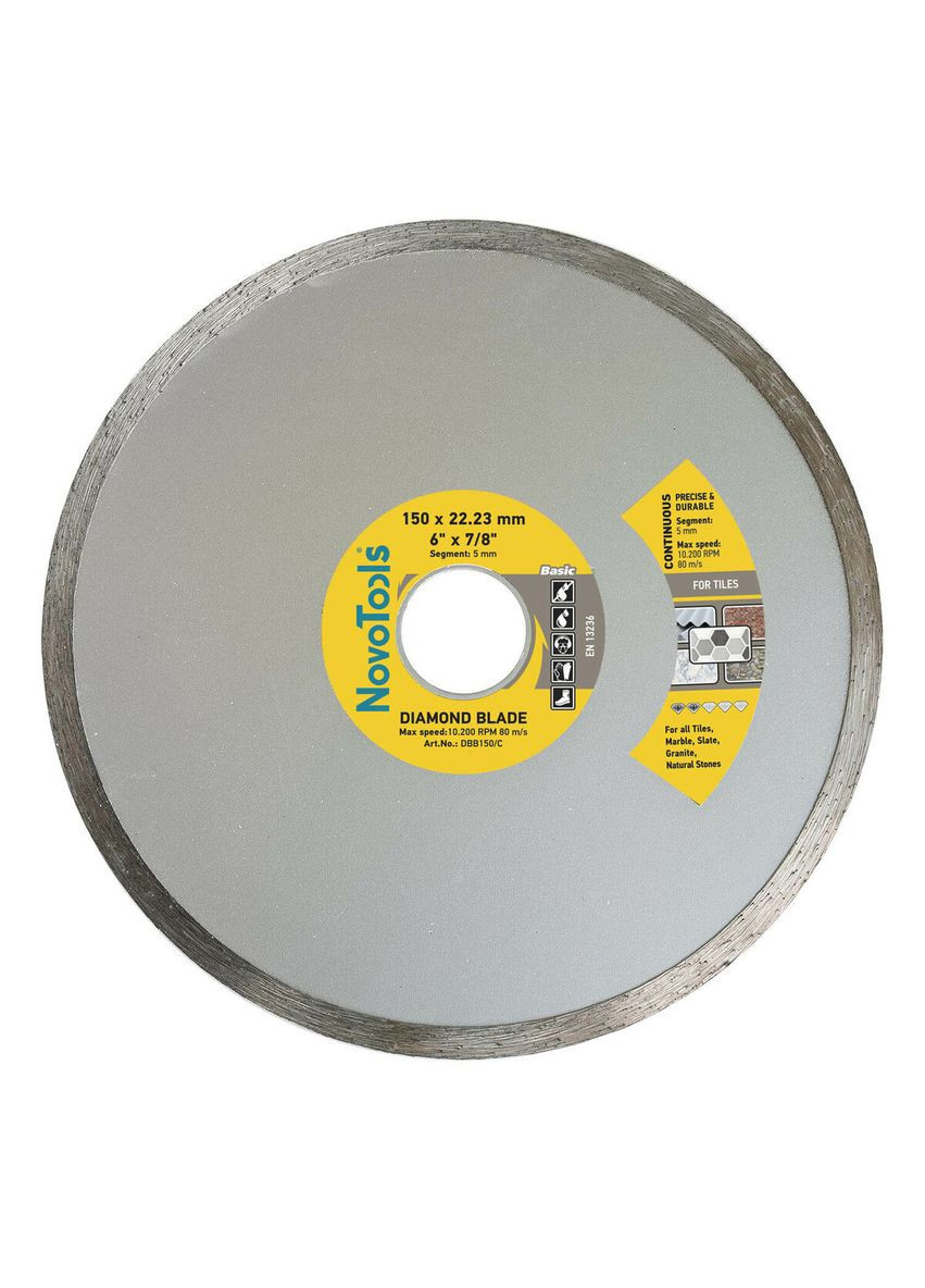 Алмазний диск Basic (150x7 мм, 22.23 мм) круг відрізний по кераміці (25802) NovoTools (331645303)