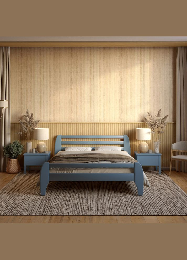 Двоспальне дерев'яне ліжко Мілан (S7010R90B) 160х200 см (MBG-6431) Mebigrand (368279888)