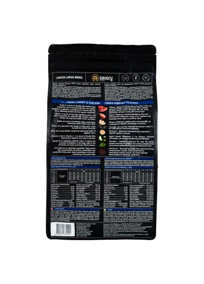 Сухой корм для собак (4820232630204) Savory Junior Large rich in Fresh Turkey and Chicken 3 кг (370020945)