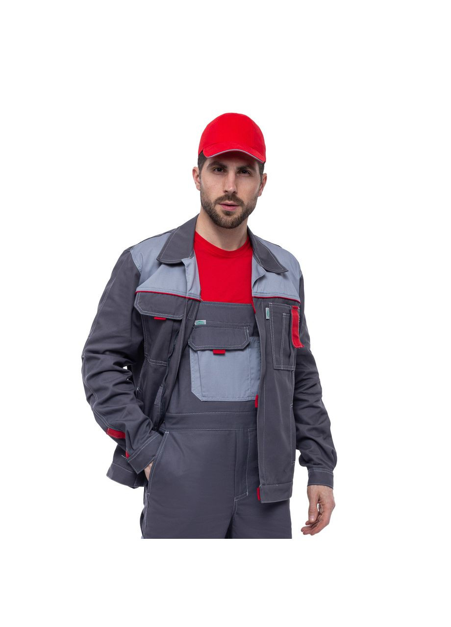 Сірий костюм робочий євро (куртка+напівкомбінезон) сірий/т.сірий, зріст 170/176 ProsPerous