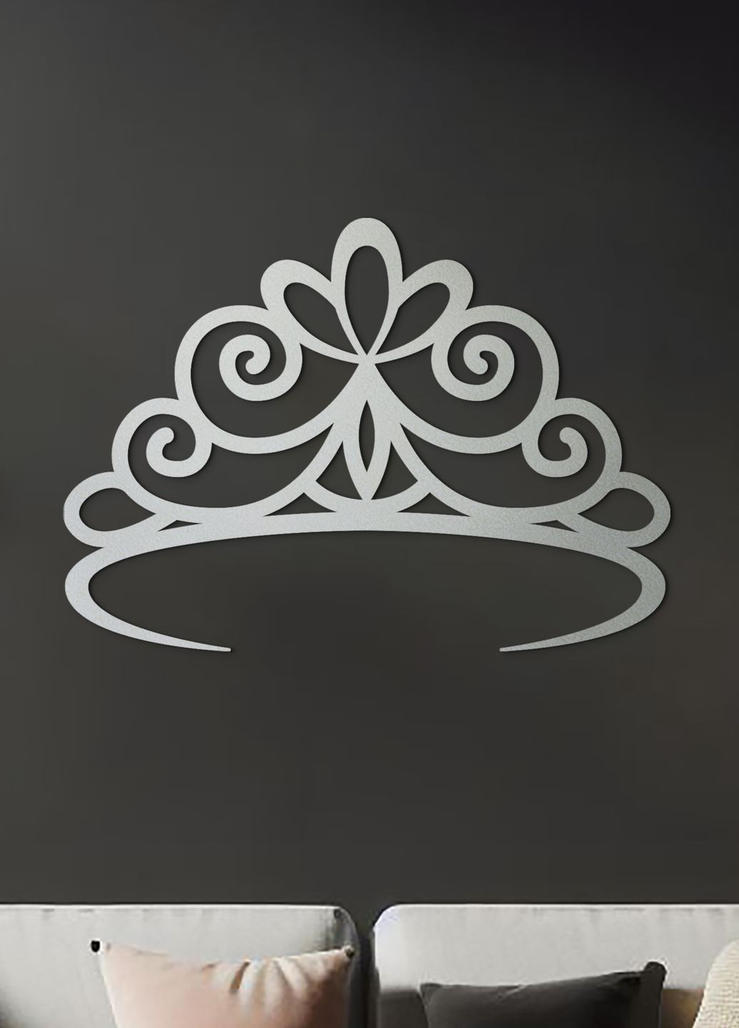 Декор для комнаты, деревянная картина на стену "Корона принцессы", оригинальный подарок 95х65 см Woodyard (292013132)