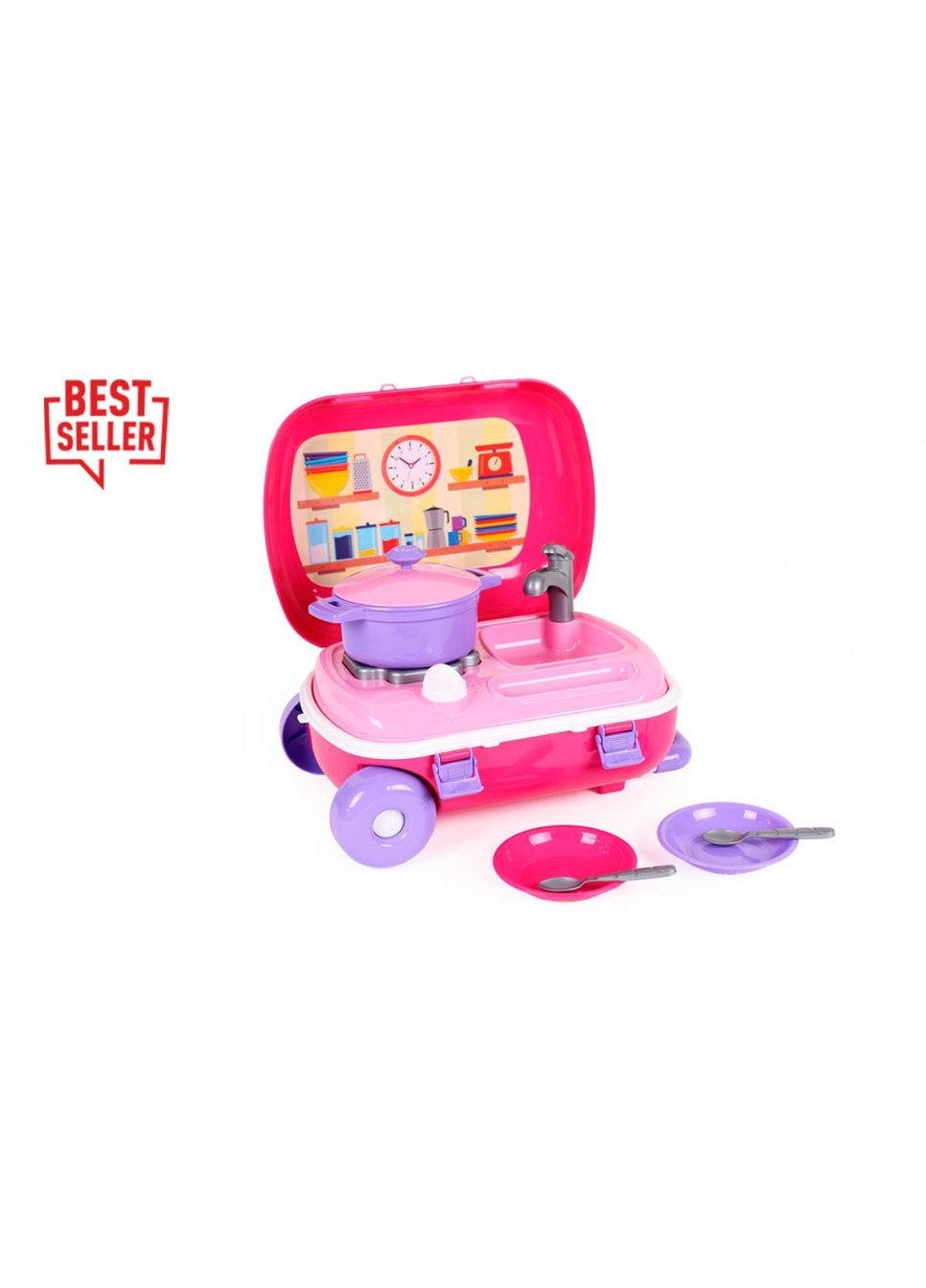 Игрушечная кухня с набором посуды 6061TXK в чемодане ТехноК (308370534)