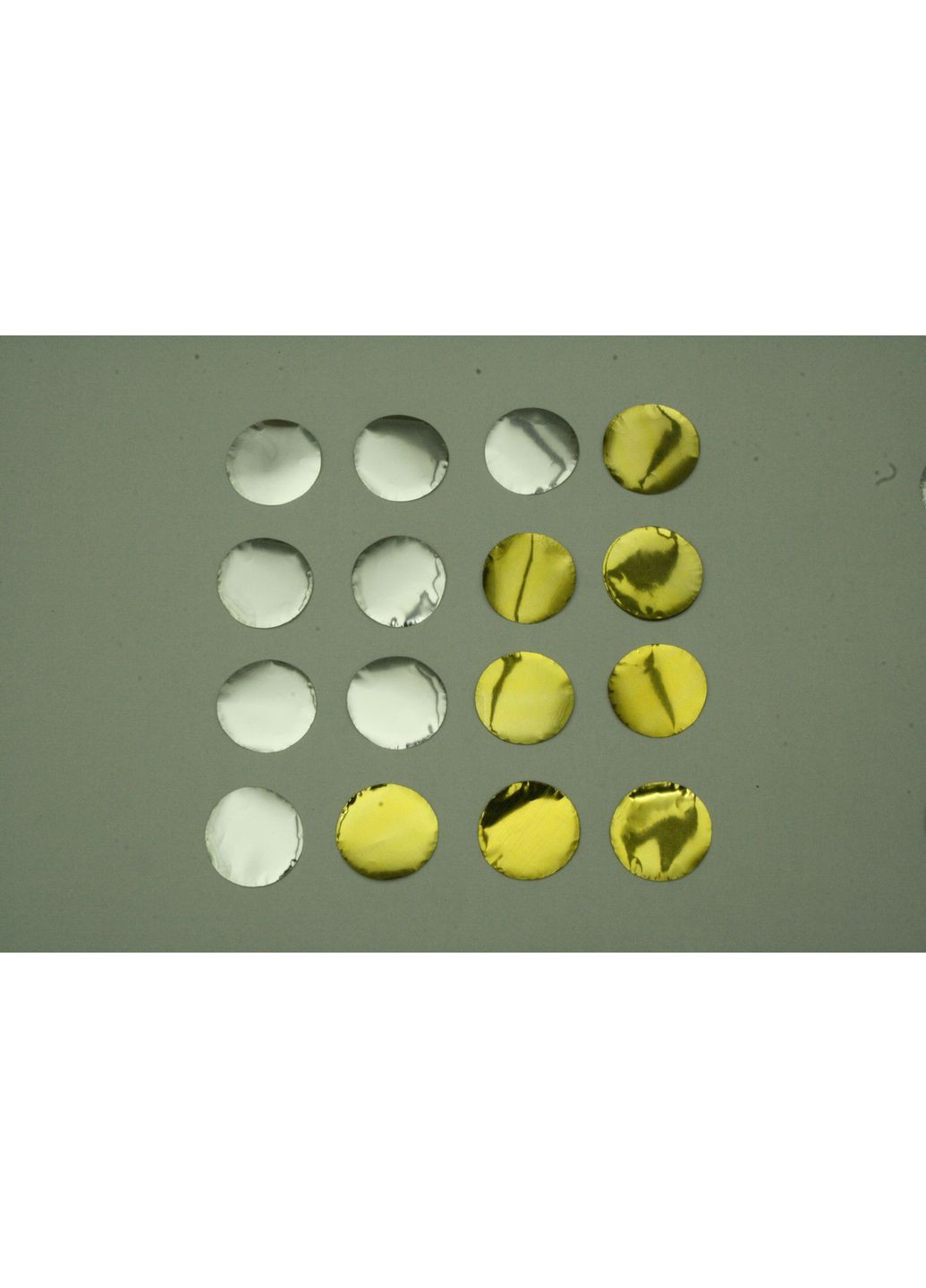 Кружочки серебристо-золотые фольгированные No Brand (368969820)