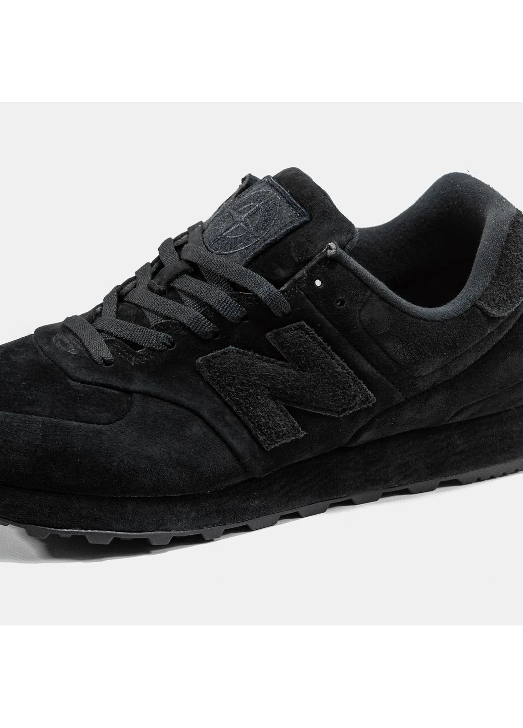 Черные демисезонные кроссовки мужские и женские new balance 574 x stone island black | нью беланс 574 стоун айленд черные No Brand