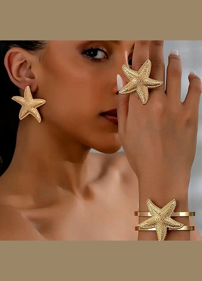 Комплект біжутерії Морський Браслет сережки та кільце No Brand (338217795)