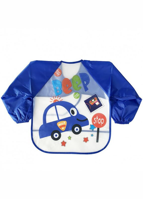 Слюнявчик с рукавами "Авто" MGZ-0610-6 клеенчатый, на завязках Megazayka (331619622)