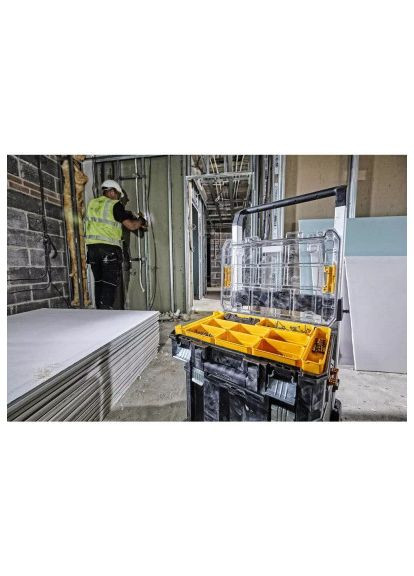Ящик для инструментов TSTAK, прозрачная крышка, 10 чашек, IP54 (DWST82968-1) DeWALT TSTAK, прозора кришка, 10 чашок, IP54 (389542755)