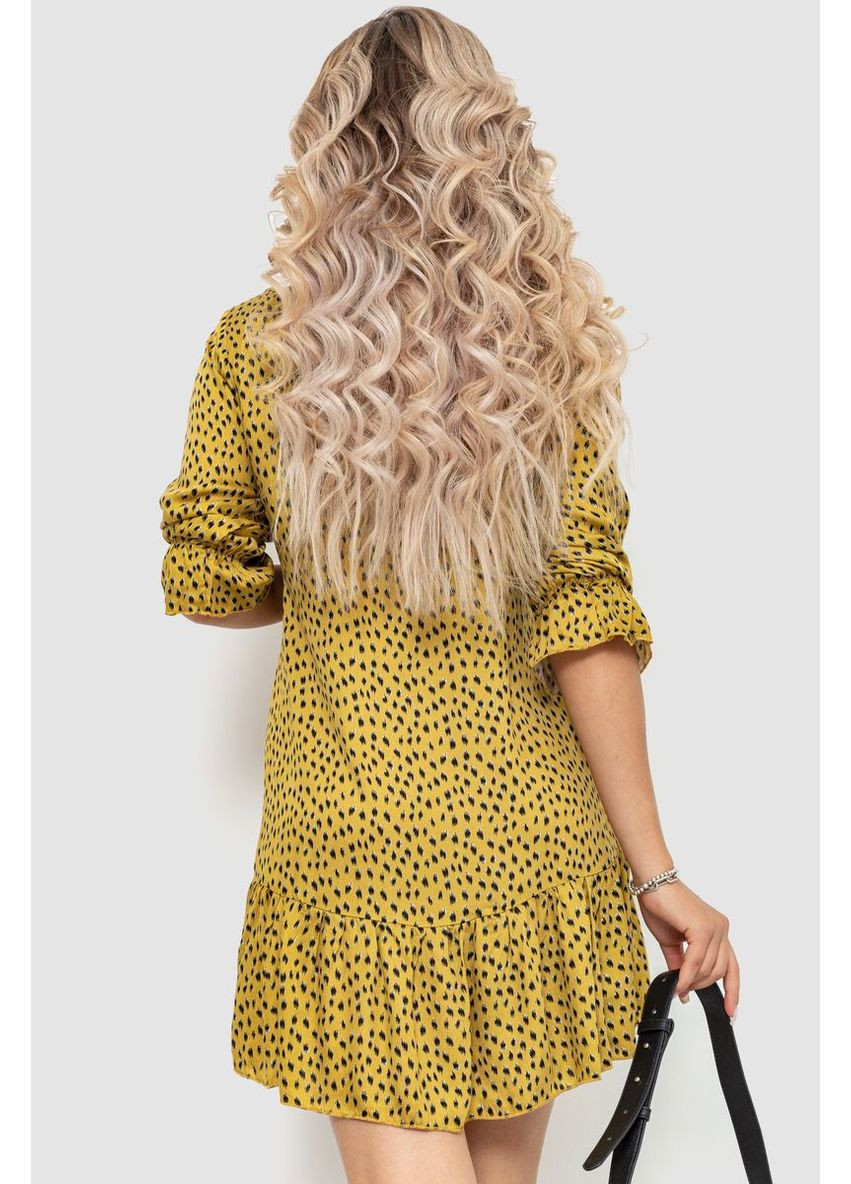 Бронзова сукня з принтом, колір бронзовий, 115r0400-1 Kamomile