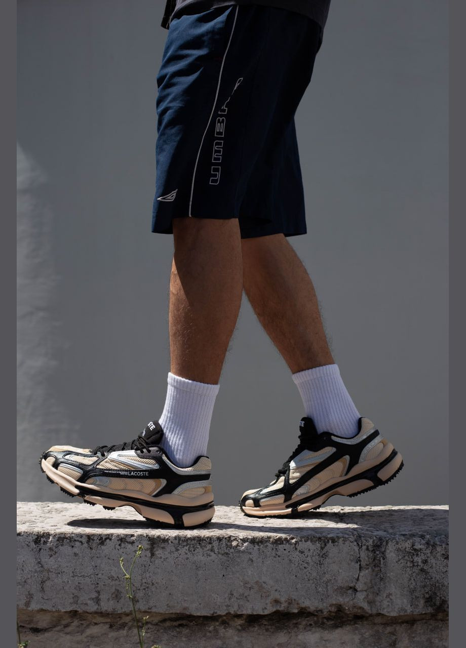 Бежевые демисезонные мужские кроссовки лакоста l003 2k24 бежевые с черным. No Brand