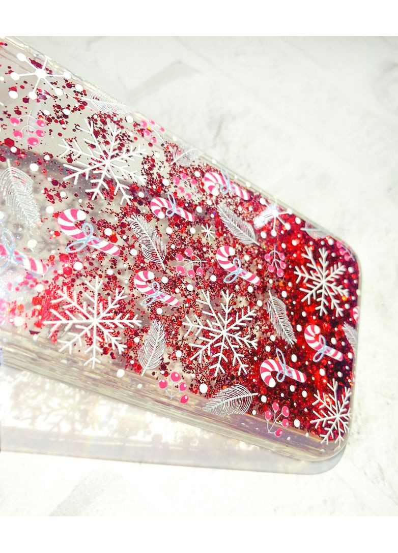 Чехол с плавающими блестками для Xiaomi Redmi Note 9 Pro/9 Pro Max/9S Новогодний фон (принт 199) CASE CONTROL (362970209)