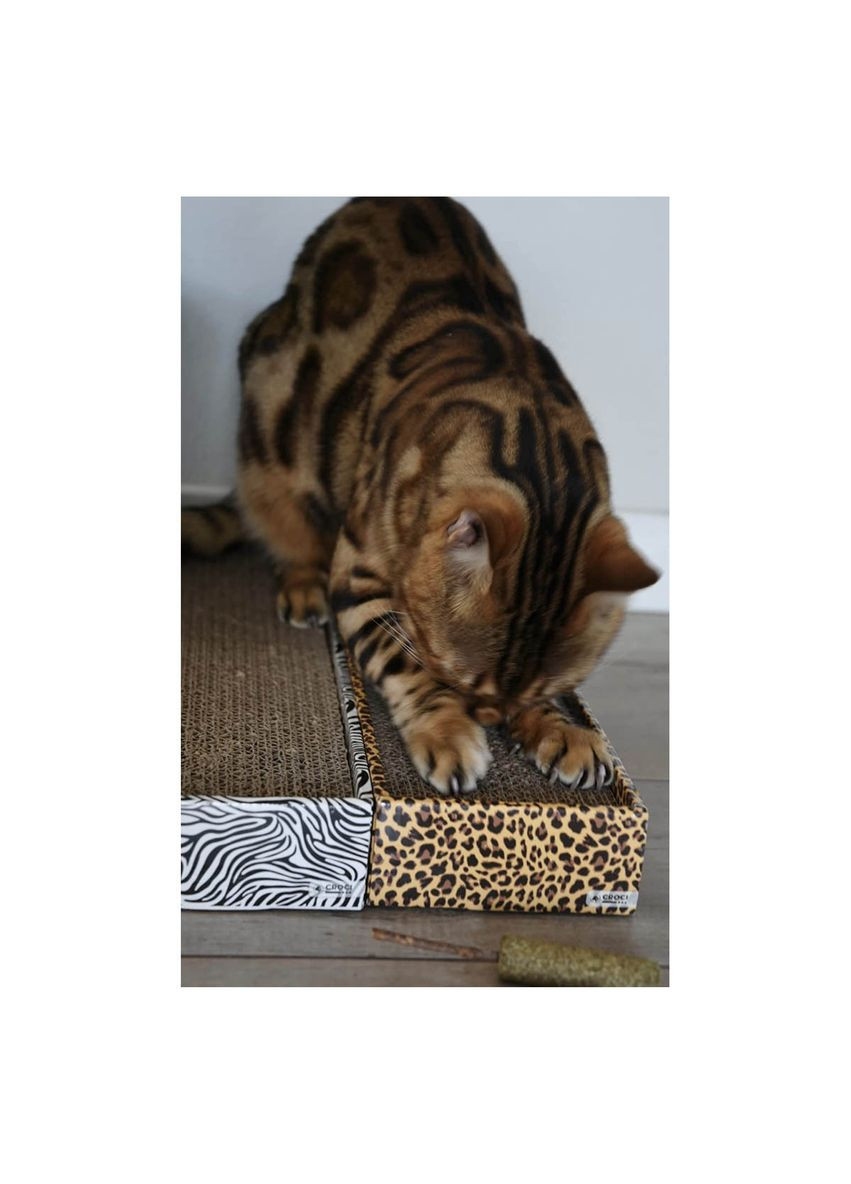 Кігтеточка драпак дряпка для котів з гофрокартону ANIMALIER (леопард), 48х12х5 см C6021538 Croci (278308154)
