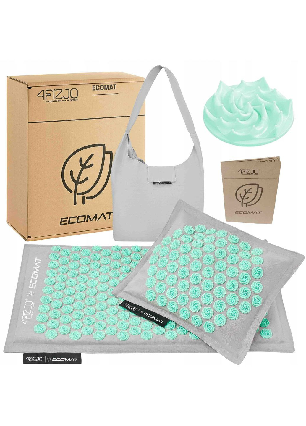 Коврик акупунктурный с подушкой Eco Mat Аппликатор Кузнецова Grey/Mint (P-5907739312181) 4FIZJO (301733303)
