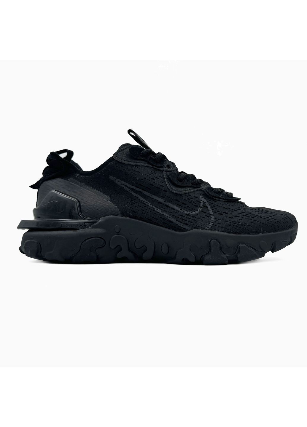 КРОССОВКИ ЖЕНСКИЕ NIKE REACT VISION BLACK НАЙК РЕАКТ ВИСИОН No Brand чёрные демисезоны (368870012)