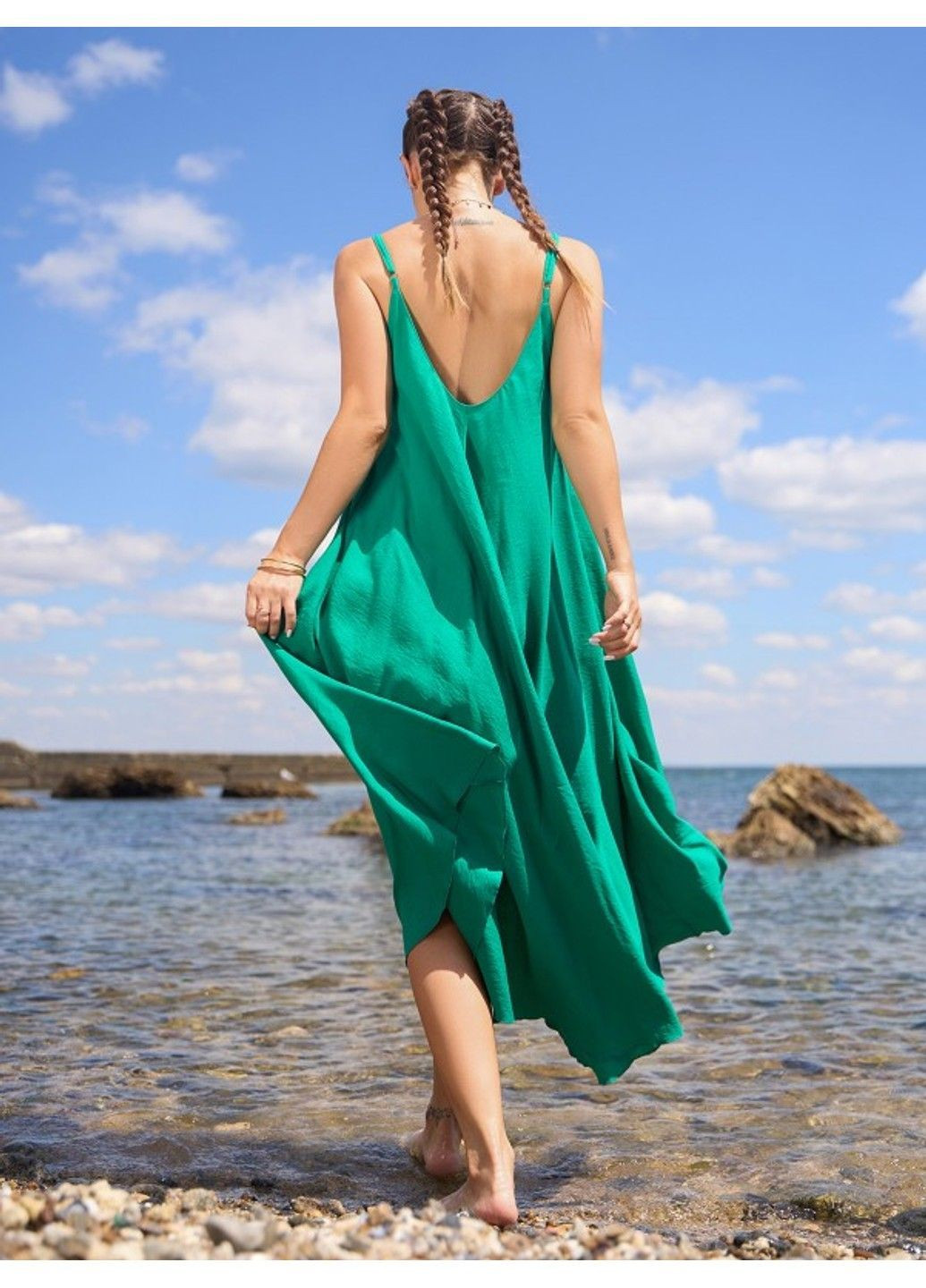 Зеленое повседневный платье issa pus 14799 зелёный ISSA PLUS