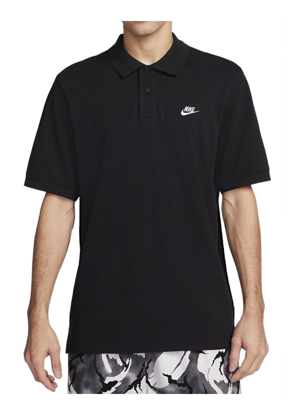 Чорна футболка чоловіча club s polo pique fn3894-010 поло чорна Nike