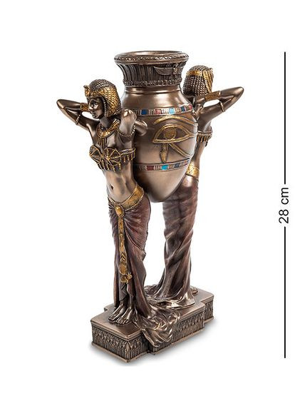 Статуетка ваза Єгиптянки з вазою 28х10х17 см 1903003 полістоун покритий бронзою Veronese (302239259)