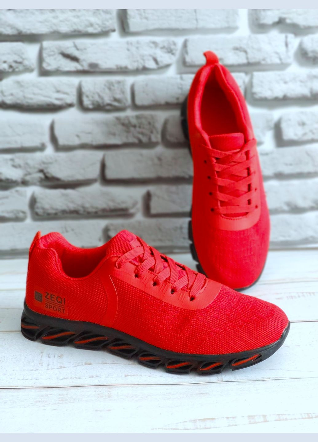 Червоні Літні кросівки текстильні чоловічі підліткові (р. 41-46) BULL