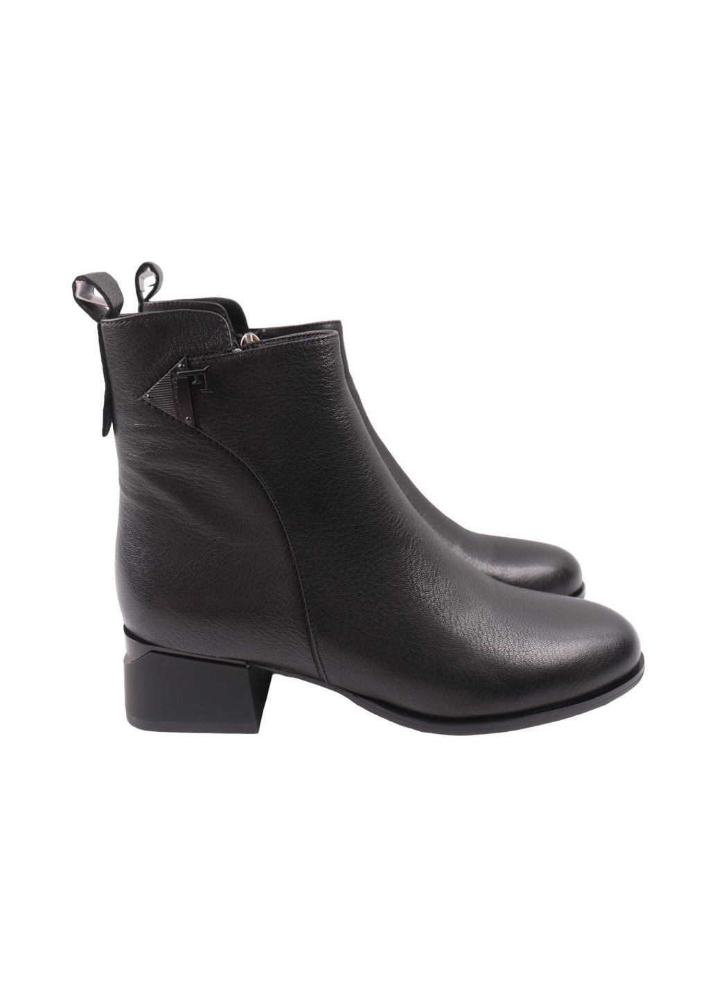 Черные ботильоны женские черные натуральная кожа Geronea 1023-24DH
