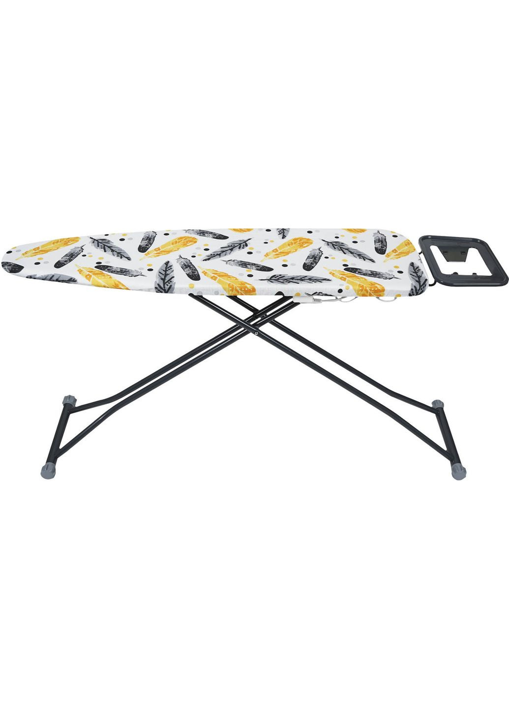 Гладильная доска ALPINE PLUS 110 х 33 см моноблок с розеткой Желто-черные перья (EH11033MPL-2) EUROHOME (322127319)