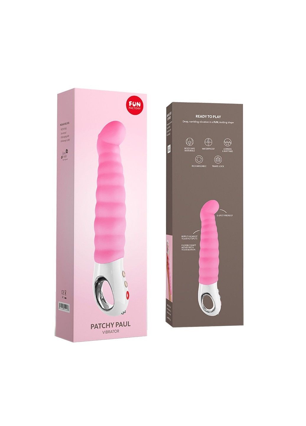 Вібратор точки G PATCHY PAUL candy rose, гнучкий, 12 режимів Fun Factory (315498170)