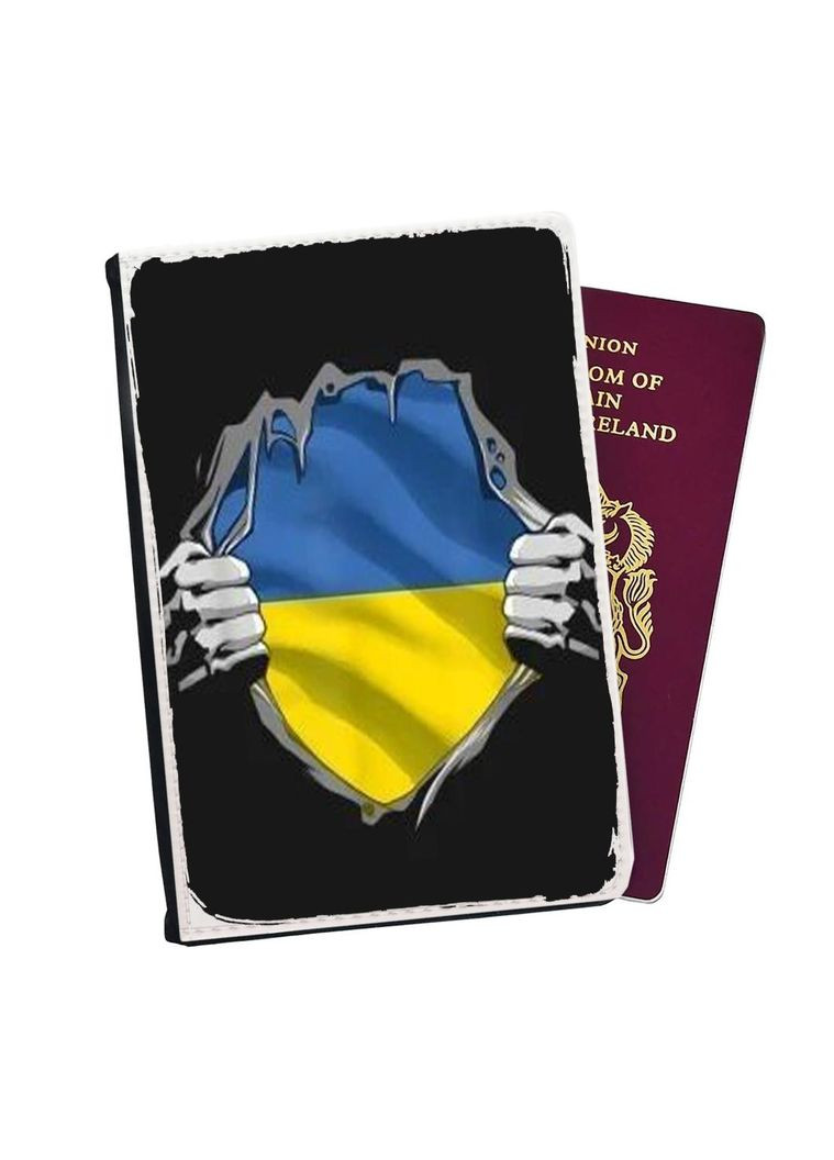 Портмоне - Обложка на паспорт, автодокументы с отсеками Патриотический #019 Черный No Brand (317552792)