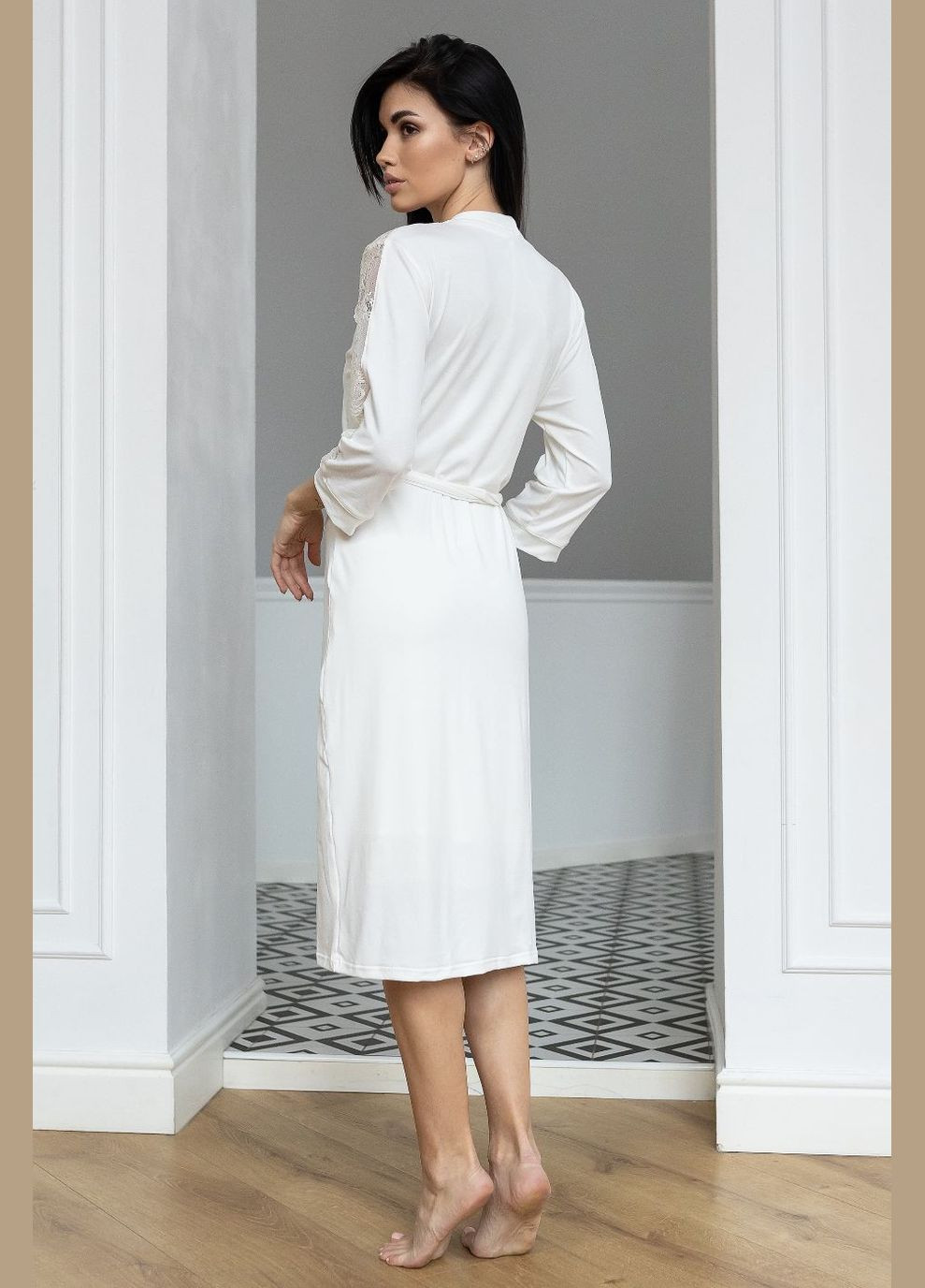 Халат трикотажний з віскози Ха1212 Айворі MiaNaGreen (331148519)