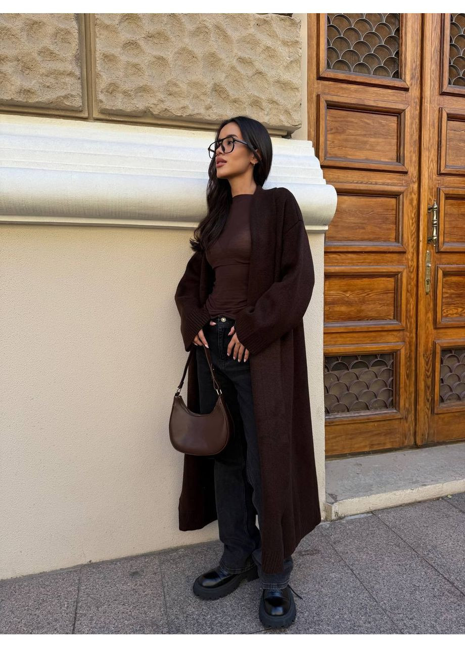 Коричневый демисезонный кардиган Vione