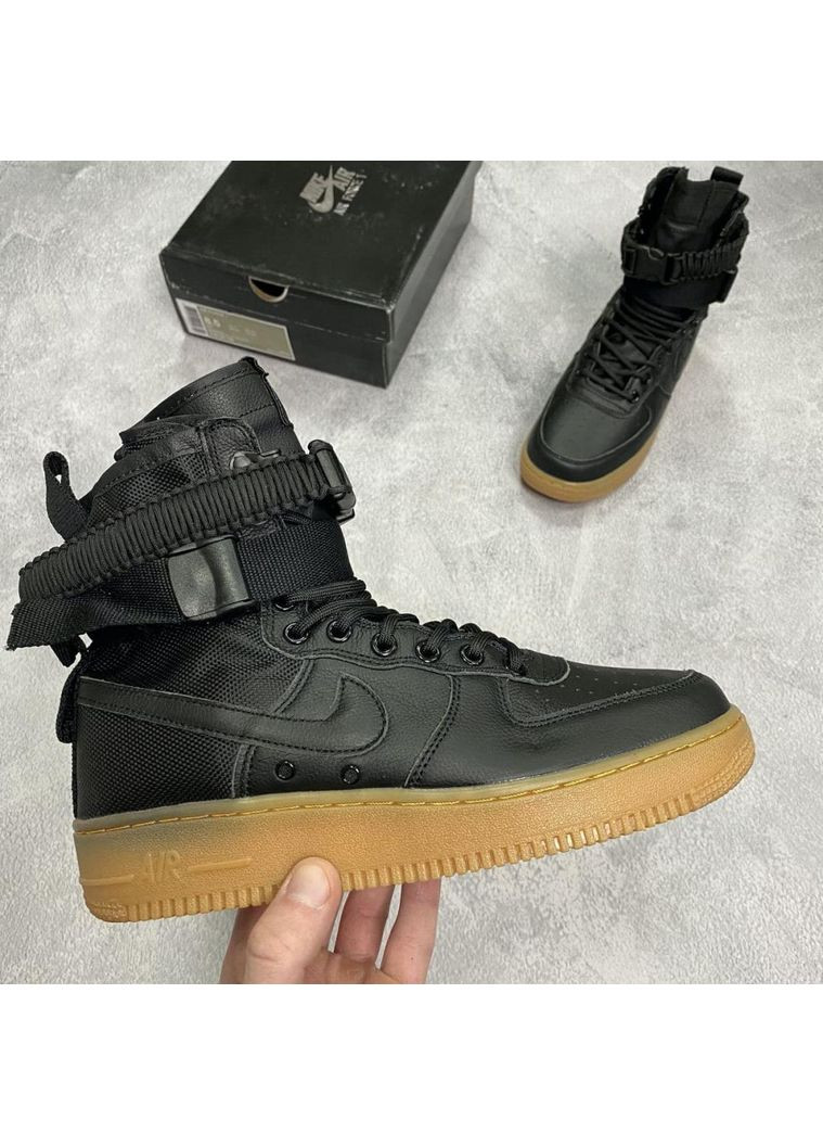 Чорні Осінні кросівки чоловічі nike special fled air force 1 black beige 2 найк No Brand