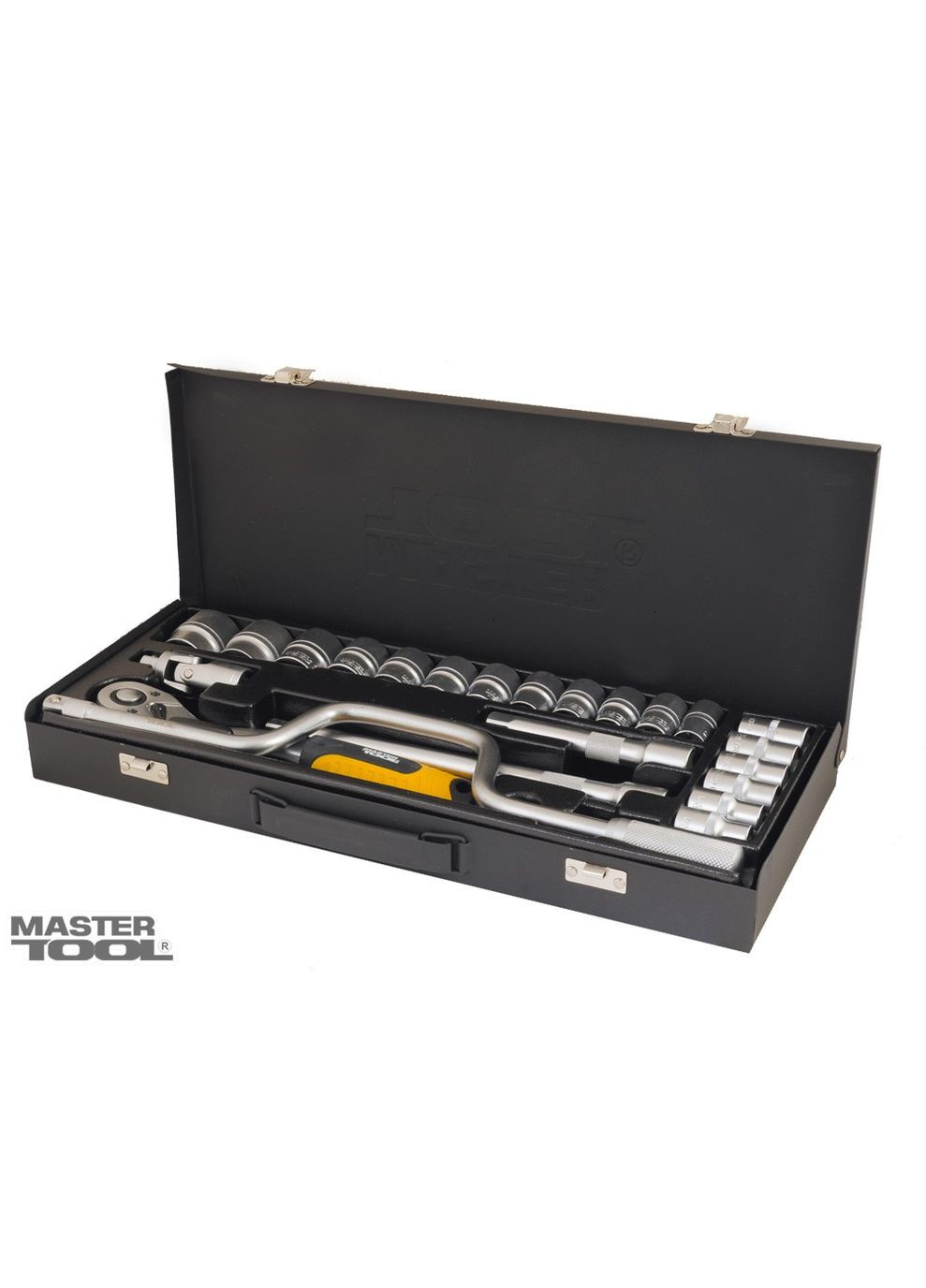 Набор насадок торцевых GM PROFI CrV 1/2” 10-32мм, трещотка 72Т, 24 шт металлический кейс,гнутый вороток (Арт.: 78-4125) Mastertool (317195847)