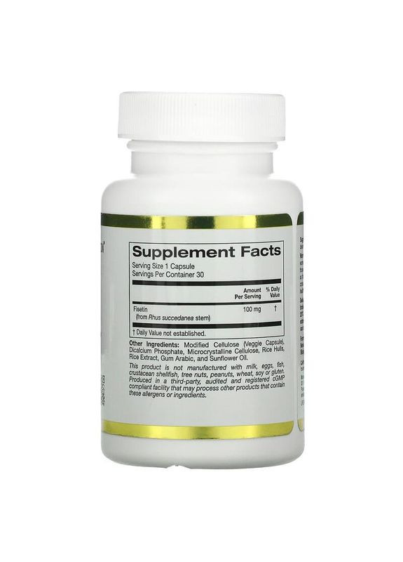 Антиоксидант Физетин Fisetin with Novusetin 100 мг 30 капс. California Gold Nutrition (346513828)