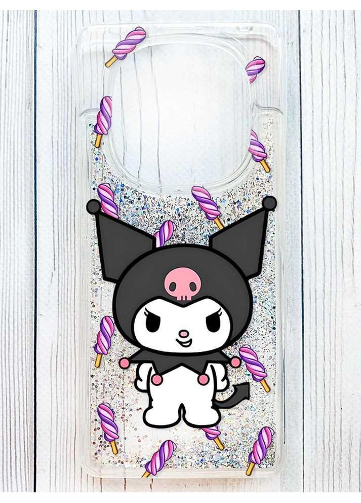 Чехол с плавающими серебряными блестками на Xiaomi Redmi Note 14 Pro 4G Куроми (принт 390) Creative (364316459)