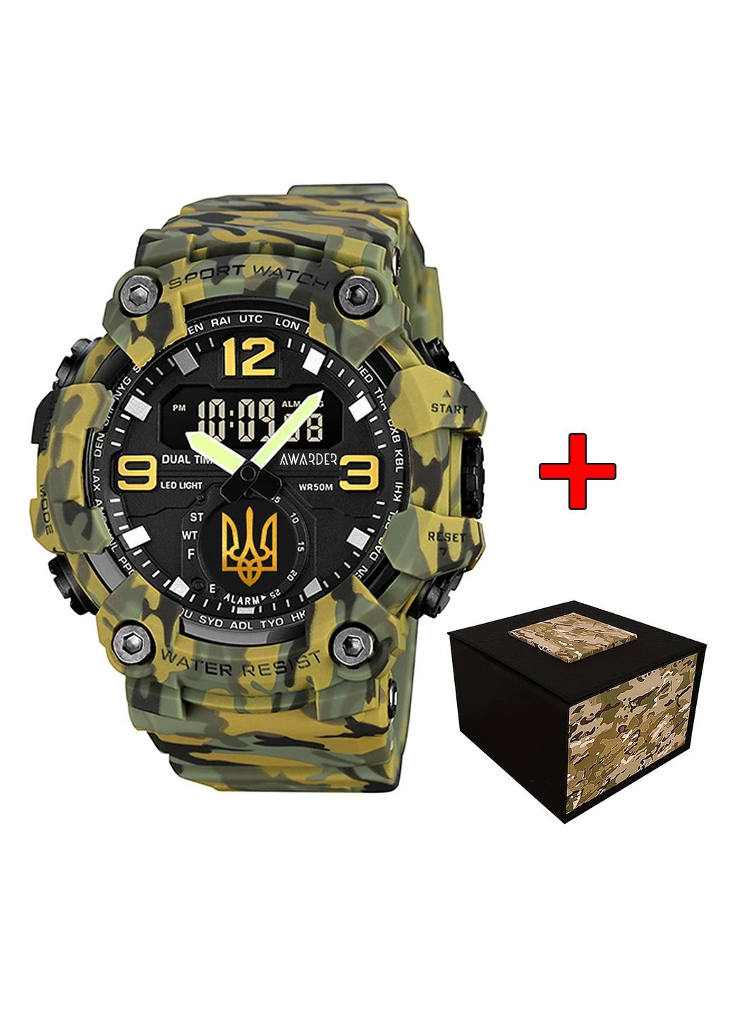 Наручний годинник 003 Тризуб золото Army Green Awarder (387856099)